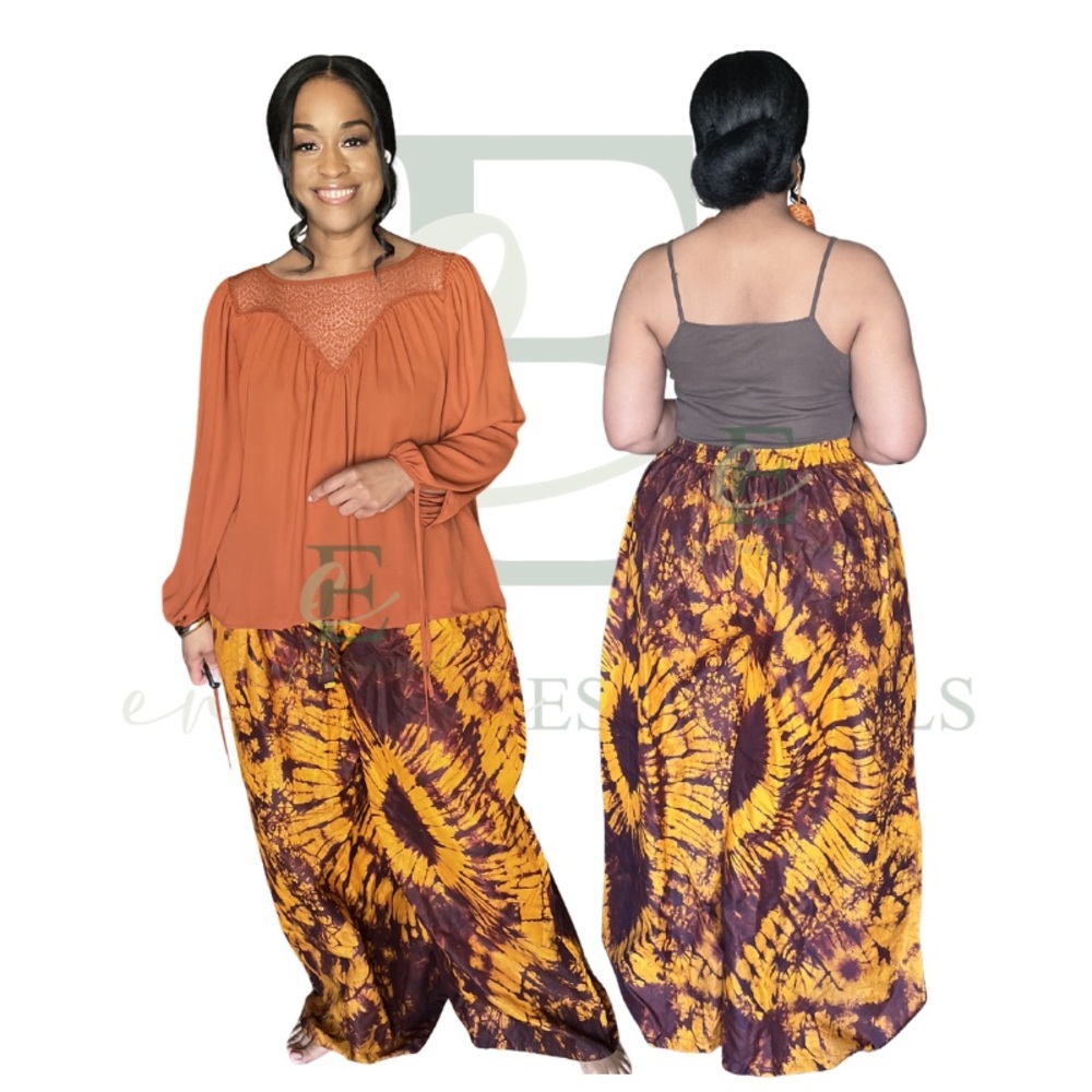 Tie-Dye Wide-Leg Palazzo Pants | One Size Fit All (S–XL)